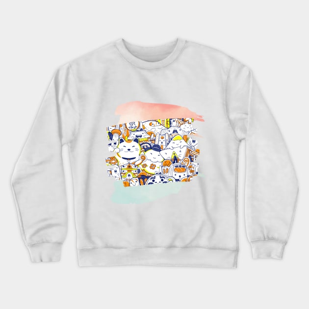 Cute Cat Doodle T-shirt Mug Coffee Mug Apparel Hoodie Sticker Gift Crewneck Sweatshirt by MushMagicWear